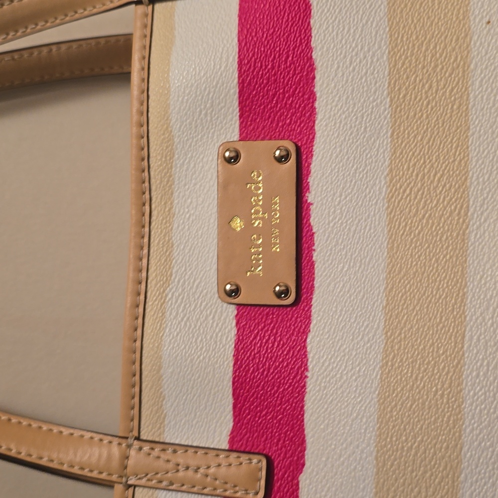 Kate Spade Vibrant Pink and Cream Tote - Picture 2 of 11
